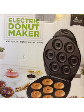 Eco+Chef Electric Donut Maker 7 Mini Donuts Black One Size